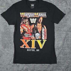 WWE‎ Shirt Mens Small Black Wrestlemania XIV Stone Cold vs Shawn Michaels 1998
